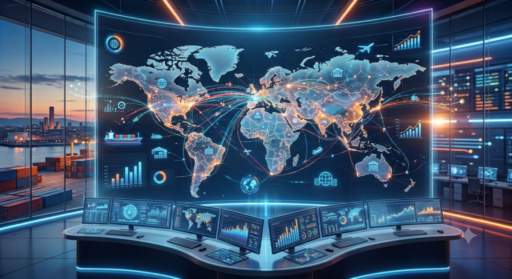 schermo con sopra i big data per l'export